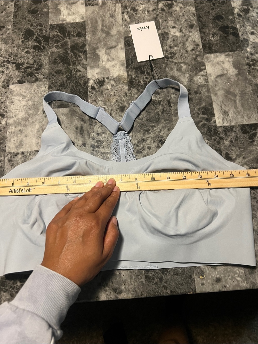 Knix Lace Racerback Pullover Bralette Endless Sky XXL+ Wireless Seamless Bra - Picture 8 of 9